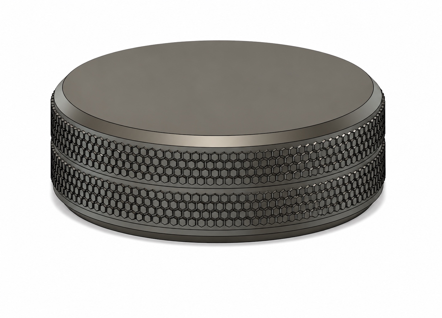 A MARLO tin — honeycomb knurl body with chamfered edges